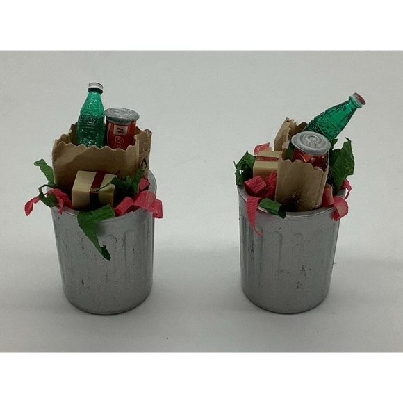 Department 56 The Original Snow Village Christmas Trash Cans NIB - Picture 5 of 9